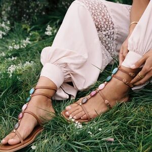 CIDER | Colorful Gemstone Strappy Sandals